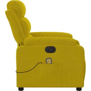 vidaXL - Massagestoel - Fluweel - Geel - Elektrisch Verstelbaar