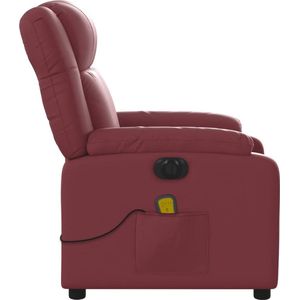 vidaXL - Massagestoel - Verstelbaar - Kunstleer - Wijnrood