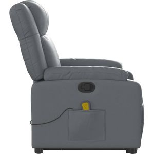 vidaXL - Sta-op-massagestoel - Verstelbaar - Kunstleer - Grijs