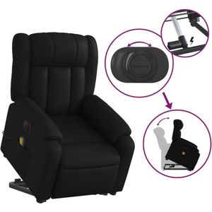 vidaXL Sta-op-massagestoel - Elektrisch - Kunstleer - Zwart