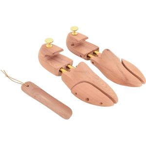 vidaXL Schoenspanner met schoenlepel EU 44-45 massief cederhout