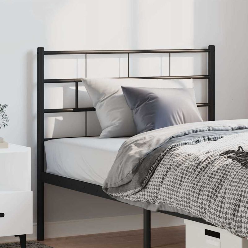 vidaXL Kopfteil Metall Schwarz 100 cm