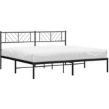 vidaXL - Bedframe - met - hoofdbord - metaal - zwart - 183x213 - cm