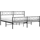Vidaxl - Metallbett ohne Matratze mit Fußteil Schwarz 180x200 cm