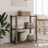 Vidaxl - Lagerregal mit 3 Böden Grau 80x38x90 cm Massivholz Kiefer