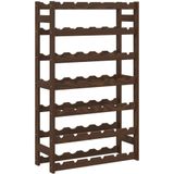 vidaXL Weinregal für 42 Flaschen Braun Massivholz Kiefer