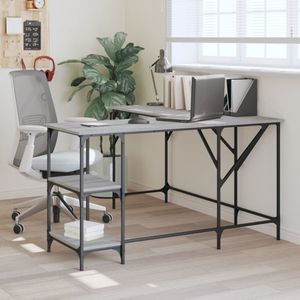 vidaXL - Bureau - 139x139x75 - cm - bewerkt - hout - grijs - sonoma - eikenkleurig