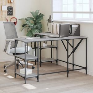 vidaXL-Bureau-139x139x75-cm-bewerkt-hout-grijs-sonoma-eikenkleurig