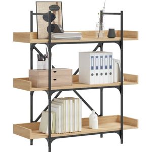 vidaXL Bücherregal 3 Böden Sonoma-Eiche 100x33x108,5 cm Holzwerkstoff