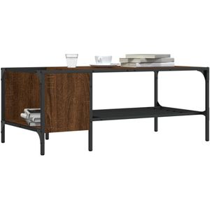 vidaXL Couchtisch mit Regal Braun Eichen-Optik 100x51x40 cm