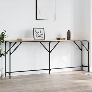 vidaXL Wandtafel - Bewerkte Hout - Sonoma Eikenkleurig - Metalen Frame