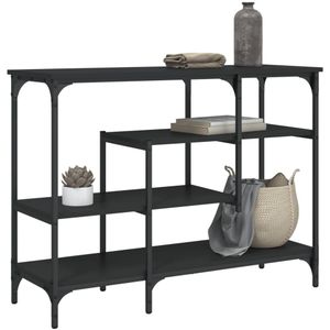 vidaXL Konsolentisch mit Ablagen Schwarz 100x35x75 cm