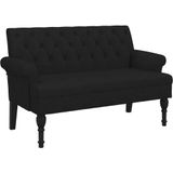 vidaXL Sitzbank mit Rückenlehne Schwarz 120x62x75,5 cm Stoff