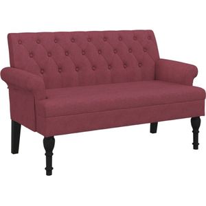 vidaXL Sitzbank mit Rückenlehne Weinrot 120x62x75,5 cm Stoff