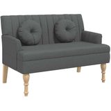 vidaXL Sitzbank mit Kissen Dunkelgrau 113x64,5x75,5 cm Stoff