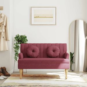vidaXL Bankje - Wijnrood - Stof - 113x64,5x75,5 cm