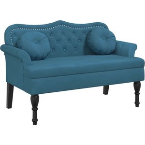 Vidaxl - Sitzbank mit Kissen Blau 120,5x65x75 cm Samt