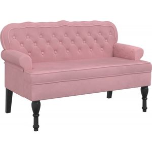 vidaXL Sitzbank Sitzbank mit Rückenlehne Rosa 119,5x64,5x75 cm Samt