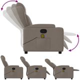 vidaXL Massagestoel verstelbaar stof taupe