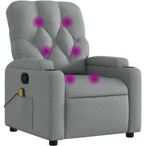 vidaXL Massagestoel - Verstelbaar - Stof - Lichtgrijs