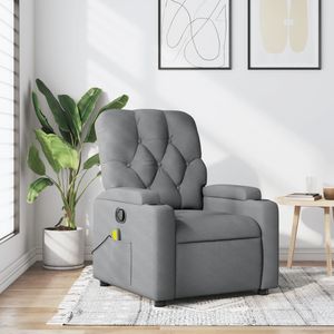 vidaXL Massagestoel verstelbaar stof lichtgrijs