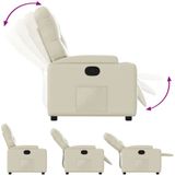 vidaXL Fauteuil verstelbaar kunstleer crèmekleurig