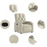 vidaXL Fauteuil verstelbaar kunstleer crèmekleurig