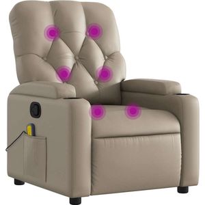 vidaXL Massagestoel Verstelbaar - Kunstleer - Cappuccinokleurig