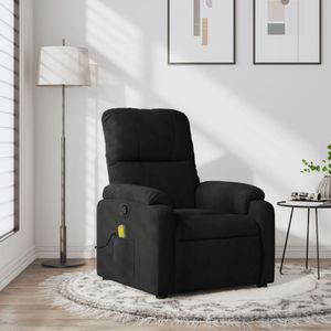 vidaXL Massagestoel microvezelstof zwart