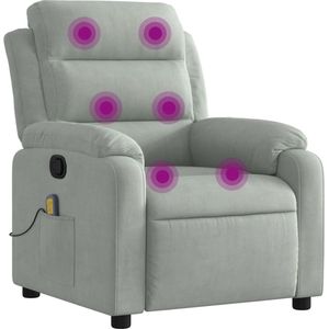 vidaXL - Massagestoel - Verstelbaar - Fluweel - Lichtgrijs