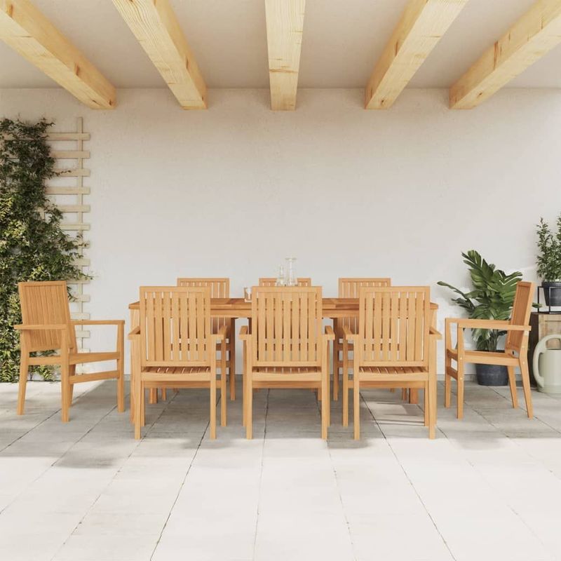 Gartenstühle 8 Stk. Stapelbar 56,5x57,5x91 cm Massivholz Teak vidaXL