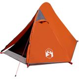 vidaXL Tent 2-persoons waterdicht grijs en oranje
