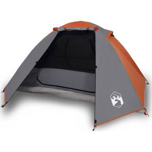 Tent 2-persoons 224x248x118 cm 185T taft grijs en oranje