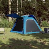 vidaXL Tent 4-persoons waterdicht snelontgrendeling blauw