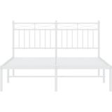 Bettgestell mit Kopfteil Metall Weiß 140x200 cm vidaXL