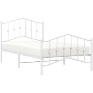 Vidaxl - Bettgestell mit Kopf- und Fußteil Metall Weiß 100x190 cm