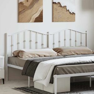 vidaXL - Hoofdbord - 180 - cm - metaal - wit