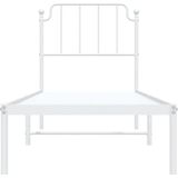 Vidaxl - Metallbett ohne Matratze mit Kopfteil Weiß 75x190 cm