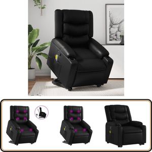 vidaXL Sta-op-massagestoel - Verstelbaar - Kunstleer - Zwart