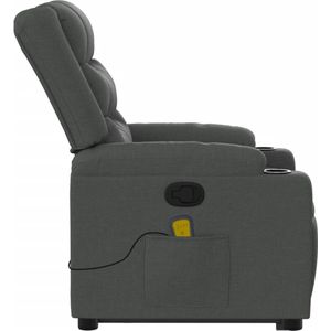 vidaXL Sta-op-massagestoel - Donkergrijs - Stof - Verstelbaar met Massagefunctie