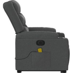 vidaXL Sta-op-Massagestoel - Donkergrijs - Stof - Elektrisch Verstelbaar