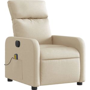 vidaXL - Massagestoel - Crèmekleurig - Stof - Elektrisch Verstelbaar