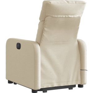 vidaXL Sta-op-massagestoel - Crèmekleurig - Stof - Elektrisch Verstelbaar