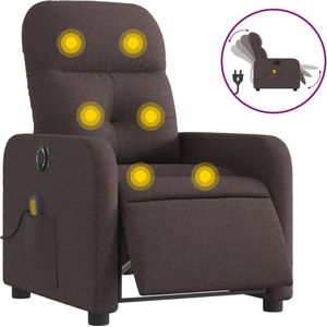 vidaXL - Massagestoel - Donkerbruin - Stof - Elektrisch Verstelbaar