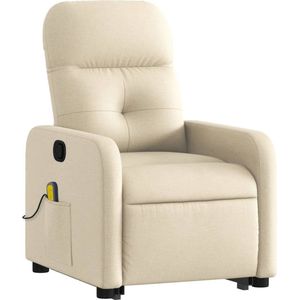 vidaXL Sta-op-massagestoel - Crèmekleurig - Verstelbaar Stof