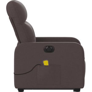vidaXL - Sta-op-massagestoel - Donkerbruin - Stof - Elektrisch Verstelbaar