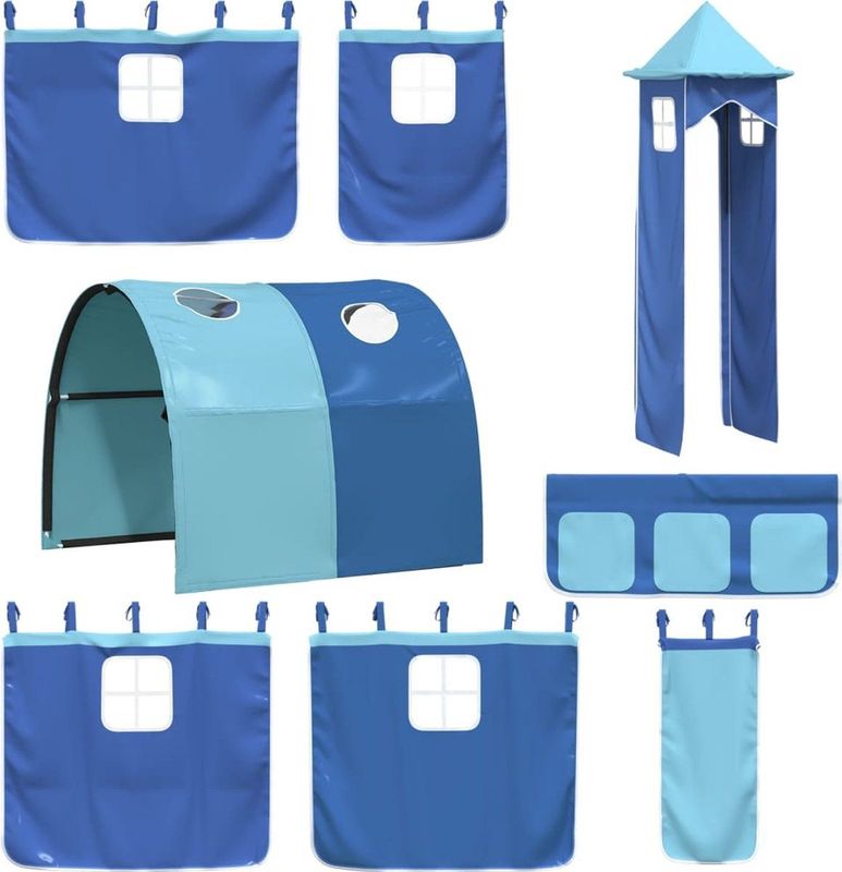 Gordijnen - Tunnel - Toren - Blauw - 100% Polyester