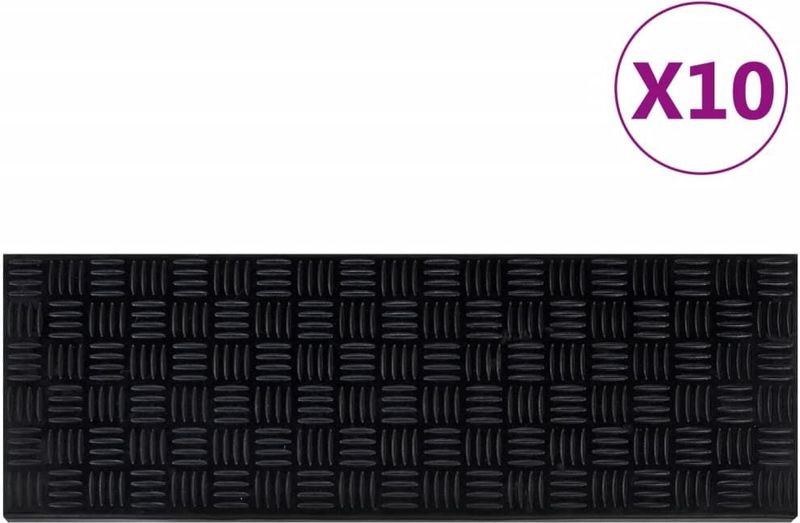 Trapmat - Zwart - Rubber - Set van 10