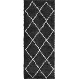 vidaXL Vloerkleed PAMPLONA - Shaggy - Zwart en Crème - 100% Polypropeen