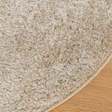 Teppich ISTAN Hochflor Glänzend Beige Ø 80 cm vidaXL